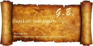 Gyulai Benjámin névjegykártya